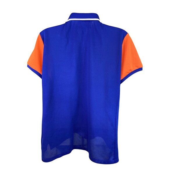 Lauren Ralph Lauren Womens Polo Shirt XL Blue Orange Colorblock Preppy Golf Logo - Picture 2 of 8